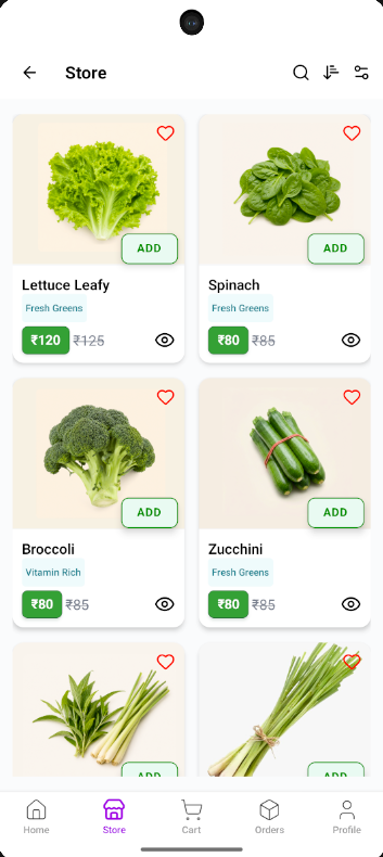 Eat Pure Greens app store screen with plants